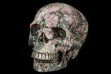 Realistic, Carved Rhodonite Skull #116697-2